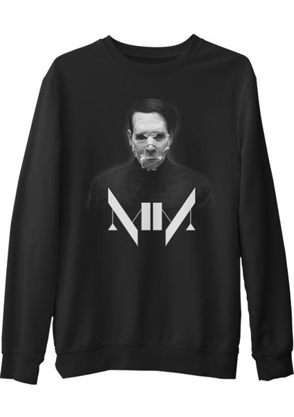 Marilyn Manson I Siyah Erkek Kalın Sweatshirt