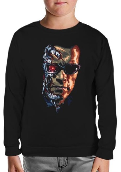 Terminatör Siyah Çocuk Sweatshirt