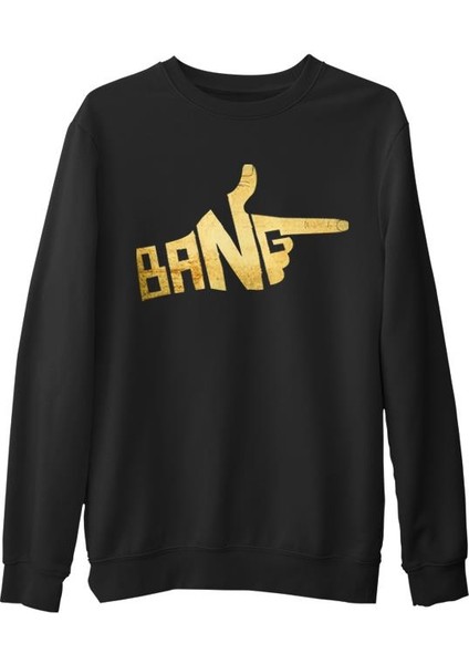 Bang Siyah Erkek Kalın Sweatshirt