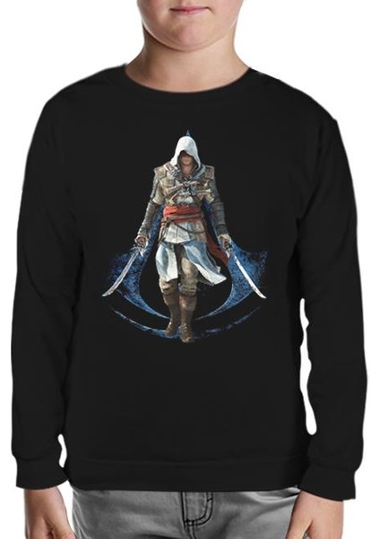 Assassin's Creed 6 Siyah Çocuk Sweatshirt