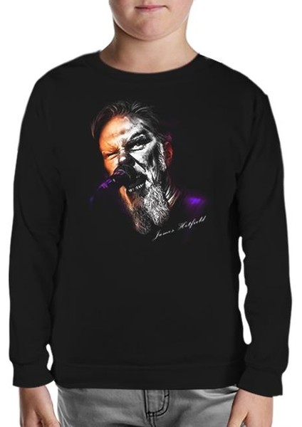 Metallica - James Microphone Siyah Çocuk Sweatshirt