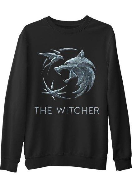 The Witcher - Wolf Siyah Erkek Kalın Sweatshirt