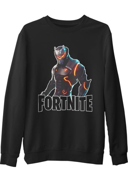 Fortnite - Omega Siyah Erkek Kalın Sweatshirt