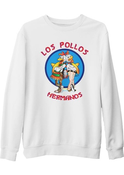 Los Pollos Hermanos Beyaz Kalın Sweatshirt