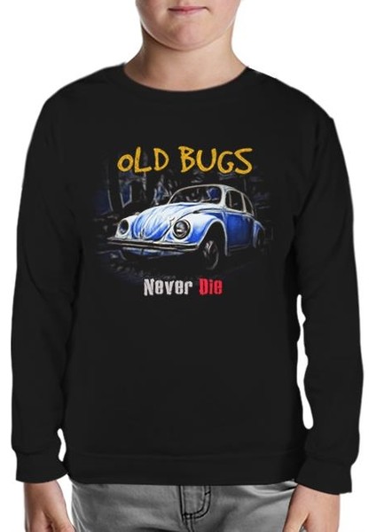 Old Bugs Siyah Çocuk Sweatshirt