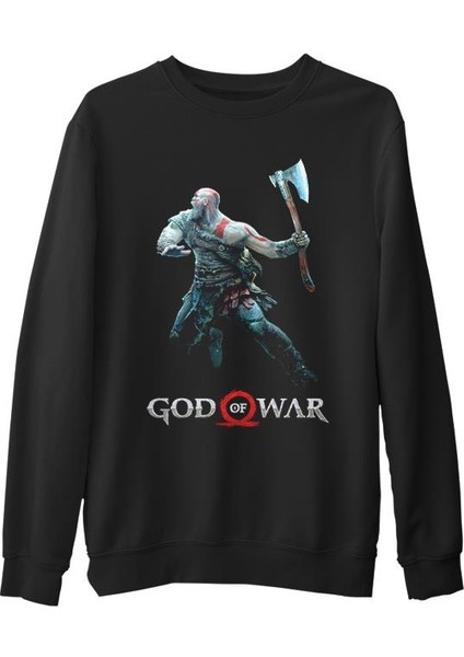 God Of War - The Force Siyah Erkek Kalın Sweatshirt