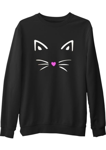 Kedi Iıı Siyah Erkek Kalın Sweatshirt