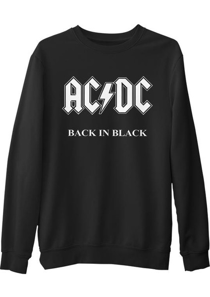 Ac Dc - Back In Black 2 Siyah Erkek Kalın Sweatshirt