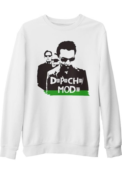 Depeche Mode Beyaz Kalın Sweatshirt