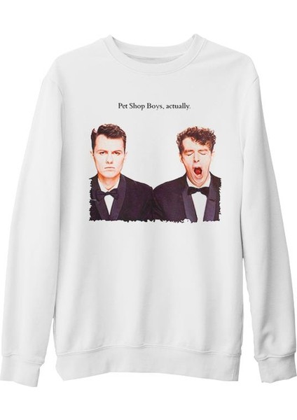 Pet Shop Boys - Actually Beyaz Kalın Sweatshirt