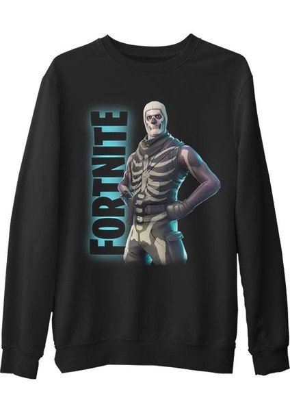 Fortnite - Skull Trooper Siyah Erkek Kalın Sweatshirt