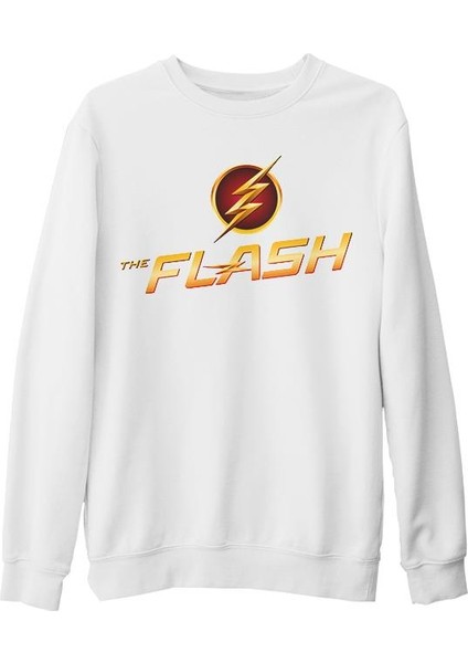 Flash Beyaz Kalın Sweatshirt