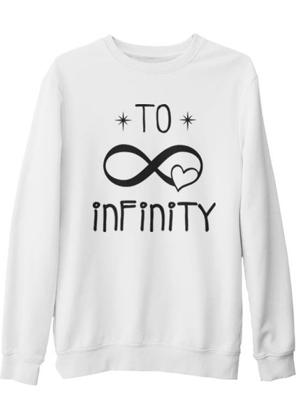 To Infinity Beyaz Kalın Sweatshirt