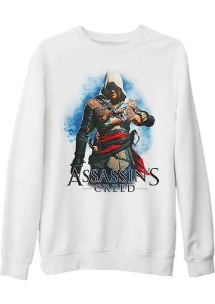 Assassin's Creed Beyaz Kalın Sweatshirt