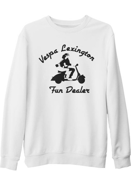Vespa - Fun Dealer Beyaz Kalın Sweatshirt