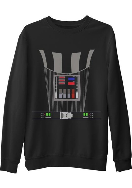 Star Wars - Darth Vader Armor Siyah Erkek Kalın Sweatshirt