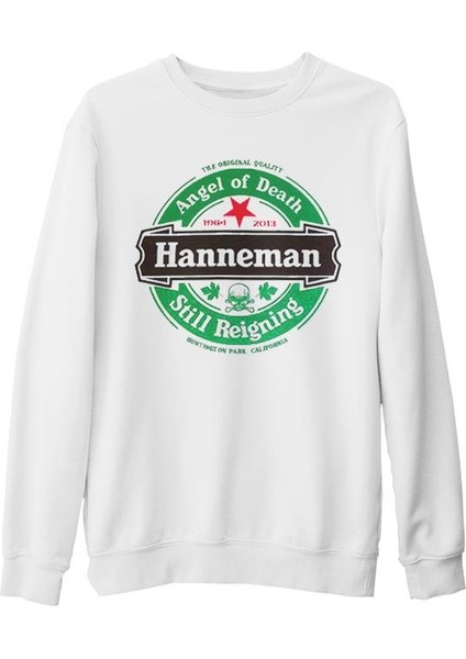 Slayer - Jeff Hanneman Angel Of Death Beyaz Kalın Sweatshirt