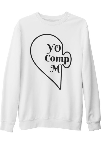 You Complete - Comp Beyaz Kalın Sweatshirt