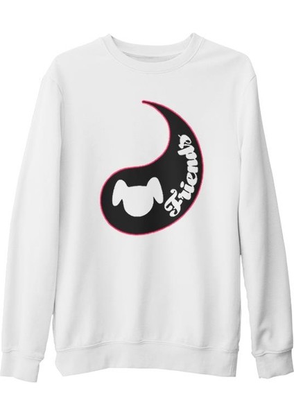 Best Friends - Köpek Beyaz Kalın Sweatshirt