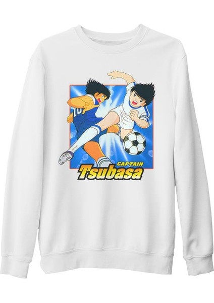 Tsubasa - Captain Beyaz Kalın Sweatshirt