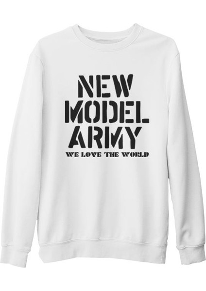 New Model Army - We Love The World Beyaz Kalın Sweatshirt