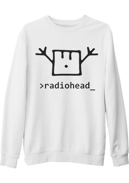 Radiohead Beyaz Kalın Sweatshirt