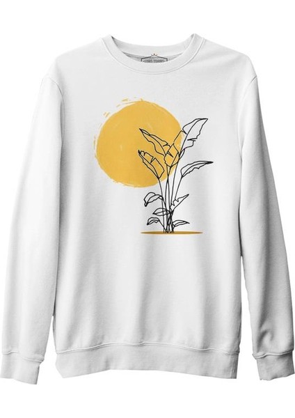 Plants By Sun Beyaz Erkek Kalın Sweatshirt