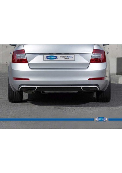 Skoda Octavia A7 Krom Egzoz Ucu Arka Difüzör 3 Parça 2013 ve Sonrası indirimleri