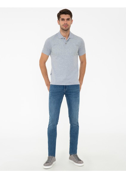Gri Melanj Slim Fit Polo Yaka T-Shirt 50242151-VR086 fırsatları