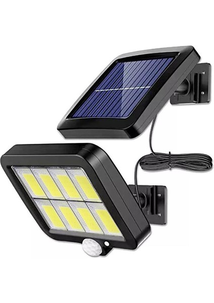 160 Cob Solar Led Hareket Sensörlü Kumandalı Su Geçirmez 3 Modlu