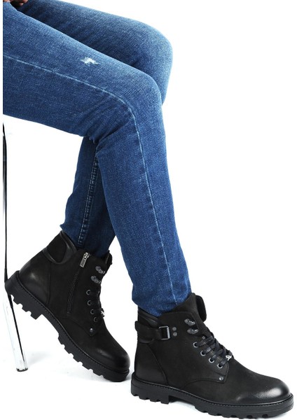 77500 Kauçuk %100 Deri Kışlık Erkek Bot