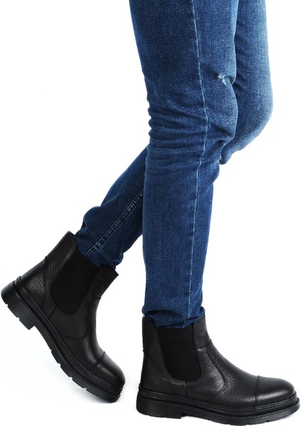 220237 Siyah %100 Deri Erkek Kışlık Bot Ayakkabı fiyatları