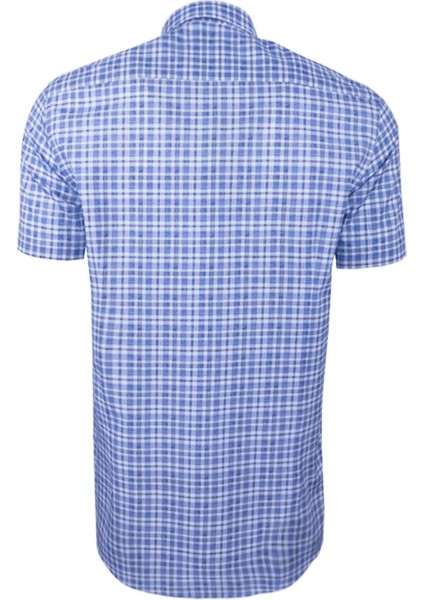 Ekose Kareli Kısa Kollu %100 Pamuklu Regular Gömlek,OT-C-20185 fırsatları