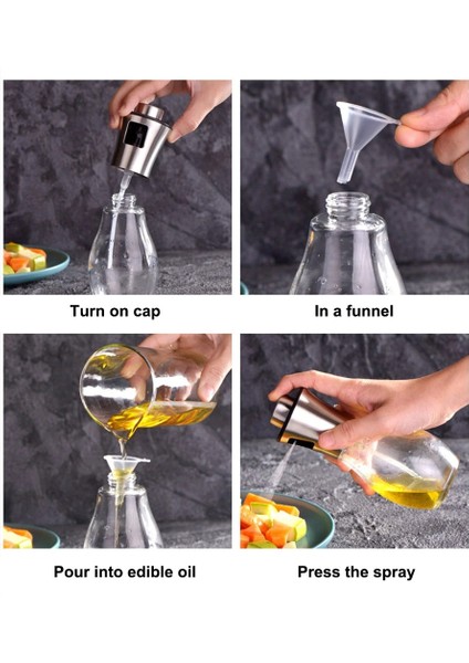 Paslanmaz Çelik Başlıklı Cam Spray Yağdanlık fırsatları