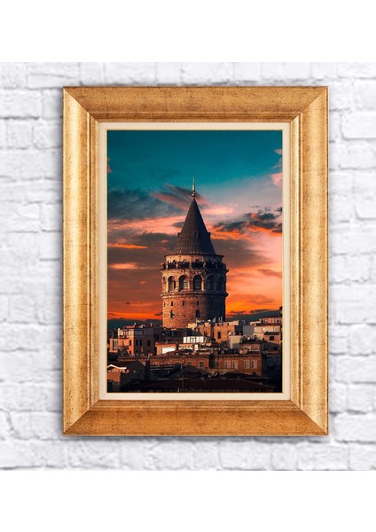 Çerçeveli Pasportolu Istanbul Kanvas Tablo