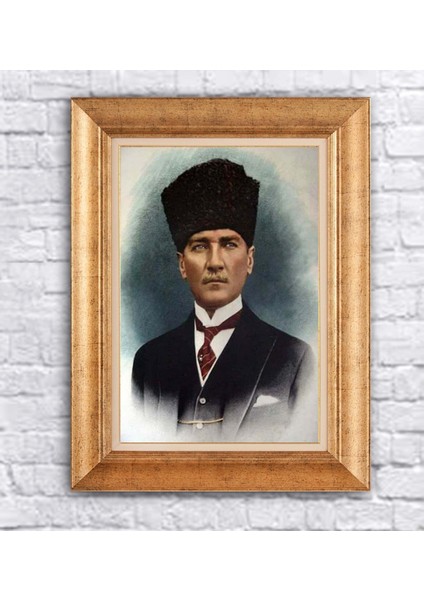 Çerçeveli Mustafa Kemal Atatürk Kanvas Tablo