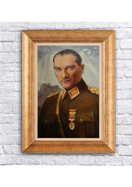 Çerçeveli Atatürk Asker Kanvas Tablo