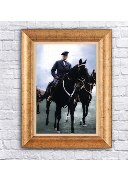 Çerçeveli Atatürk At Kanvas Tablo