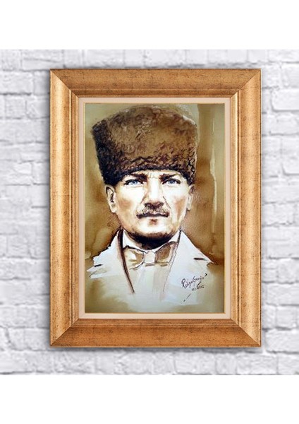 Çerçeveli Mustafa Kemal Atatürk Kanvas Tablo