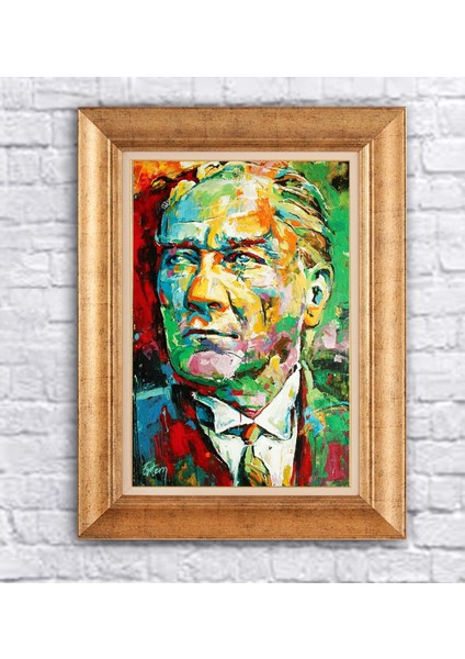 Çerçeveli Atatürk Kanvas Tablo