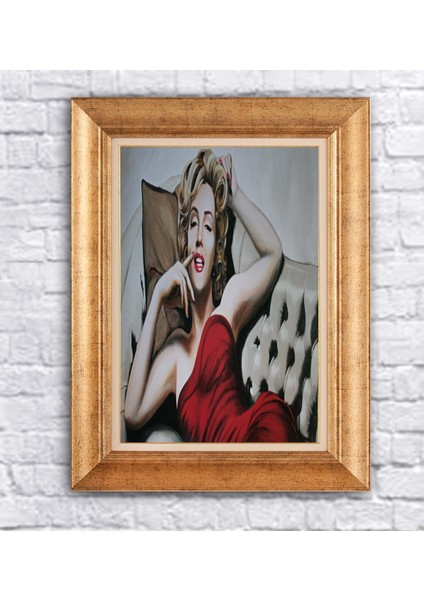 Çerçeveli Paspartolu Marlyn Monroe Kanvas Tablo