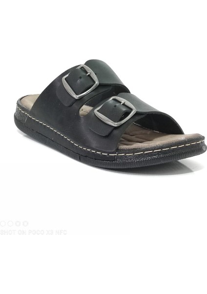 Erkek Kemerli Düz Terlik Apella Lord