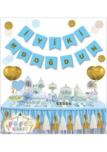 İyiki Doğdun Uzar Yazı, Altın Baskılı - Mavi modelleri