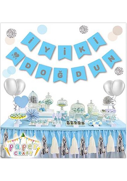 İyiki Doğdun Uzar Yazı, Gümüş Baskılı - Mavi modelleri