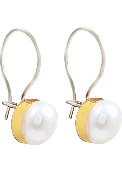 Çağrı Gümüş Doğal Inci Taşlı Otantik Gümüş Kadın Küpe 925 Ayar Mini Küpe Inci Taşlı Küpe