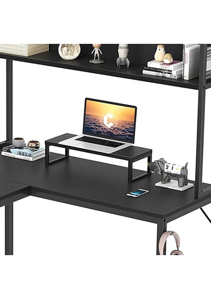 Metal Ahşap Monitör Yükseltici Stand Siyah