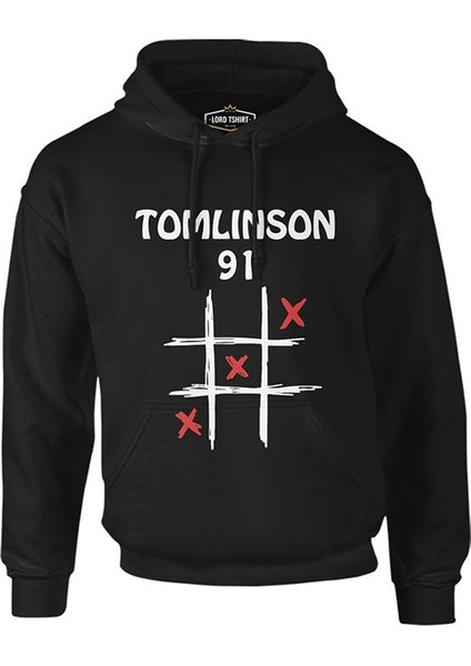 Louis Tomlinson - 91 Siyah Erkek Fermuarsız Kapşonlu