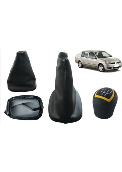 Renault Clio 2 Sedan Vites Körüğü ve Vites Topuzu Takım Sarı Cam Kapak