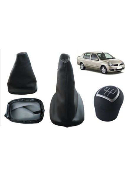 Renault Clio 2 Sedan Vites Körüğü ve Vites Topuzu Takım Gri Cam Kapak