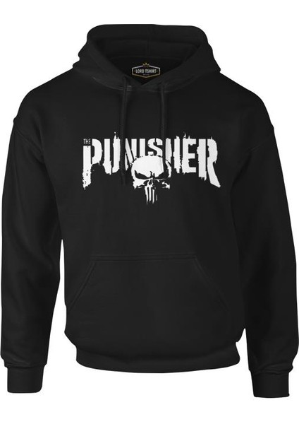 Punisher - Logo Ban Siyah Erkek Fermuarsız Kapşonlu